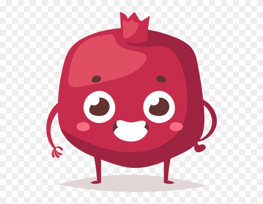 Pomegranate Friend - Cartoon Clipart