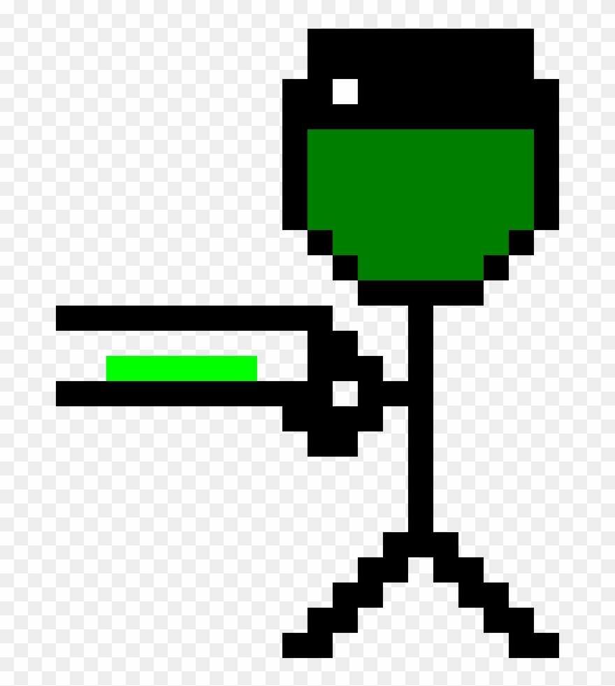 Dictator W Laser Gatling Gun - Weed Symbol Pixel Art Clipart