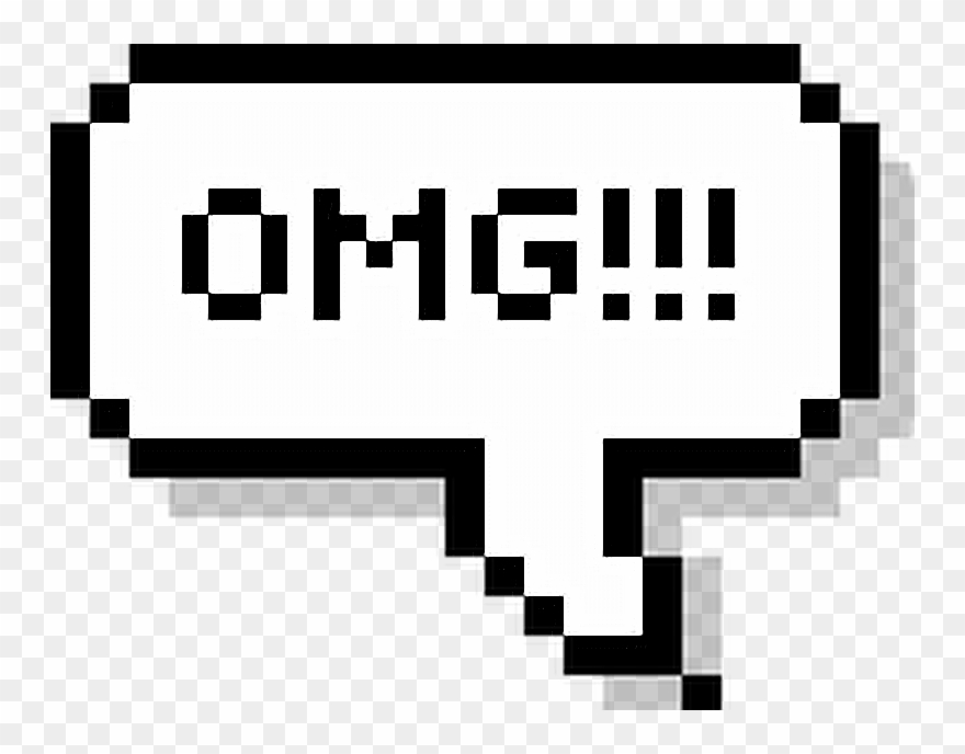 Png Pixel Balloon Omg Meu Deus Tumblr Collage - Pixel Text Bubble Png Clipart