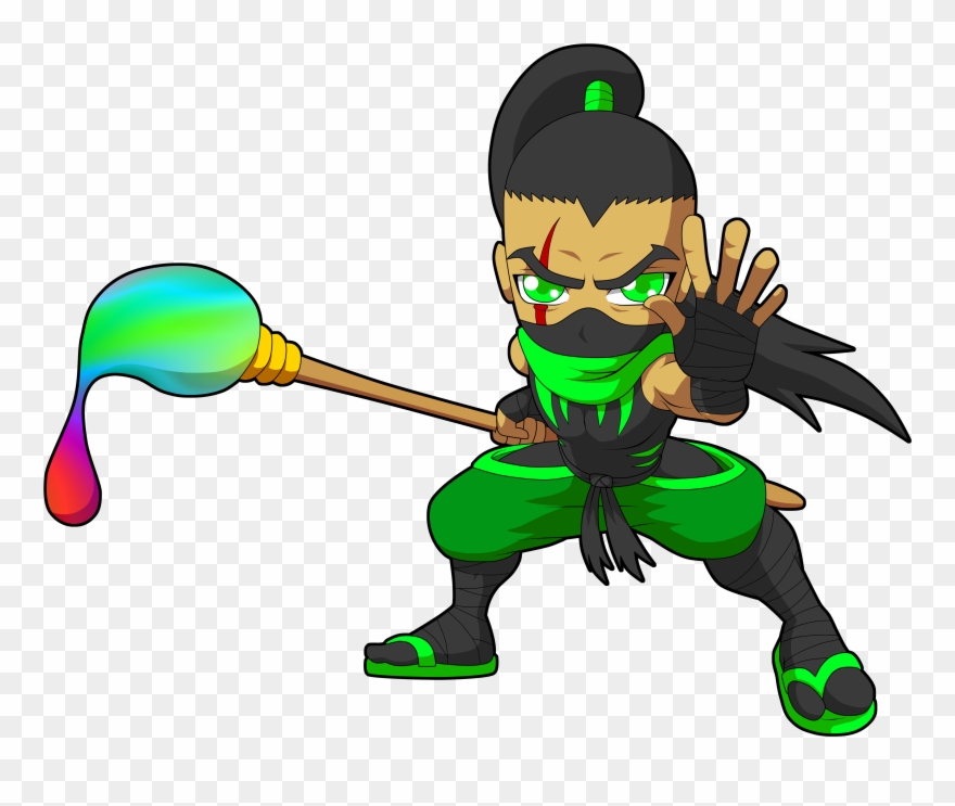 Brush Warrior - Gecko - Brush Ninja Clipart