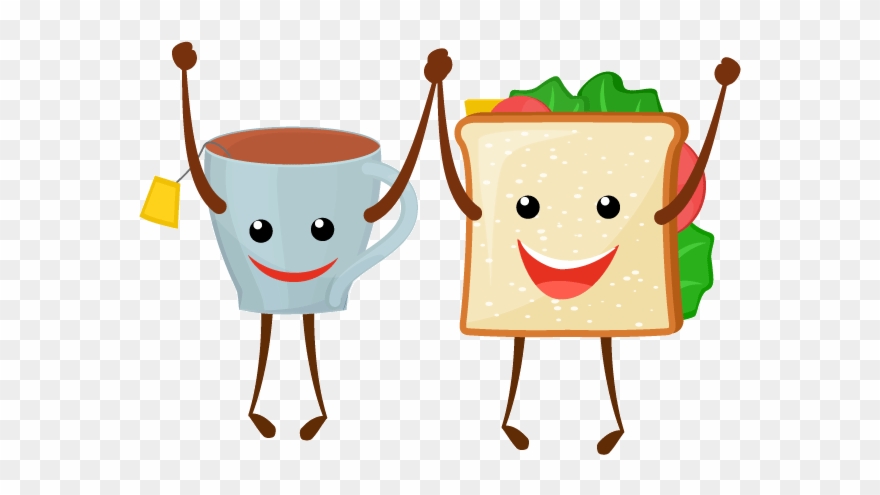 Tea And Sandwich - Cartoon Clipart