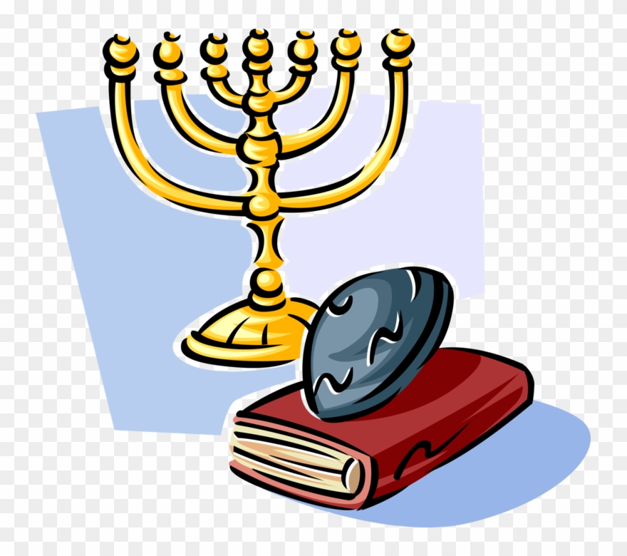 Vector Illustration Of Menorah Lampstand Seven-branched - Judentum Clipart - Png Download