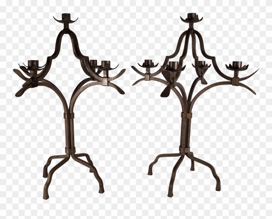 Pair Of Iron Candelabras - Furniture Clipart