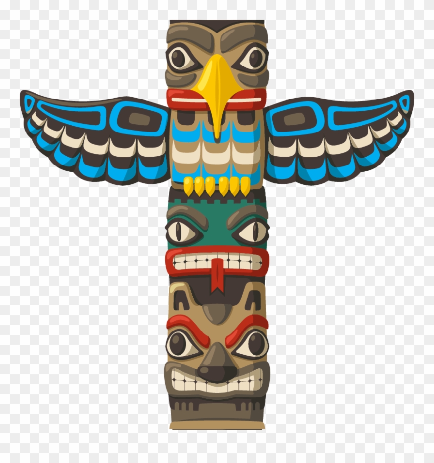 Totem Pole Edit 1 - Animal Native American Totem Pole Clipart