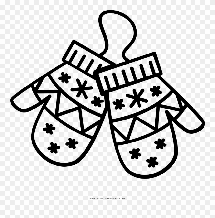 Mittens Coloring Page - Dibujos Para Colorear Guantes Clipart