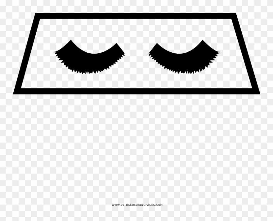 Fake Eyelashes Coloring Page - Vector Graphics Clipart