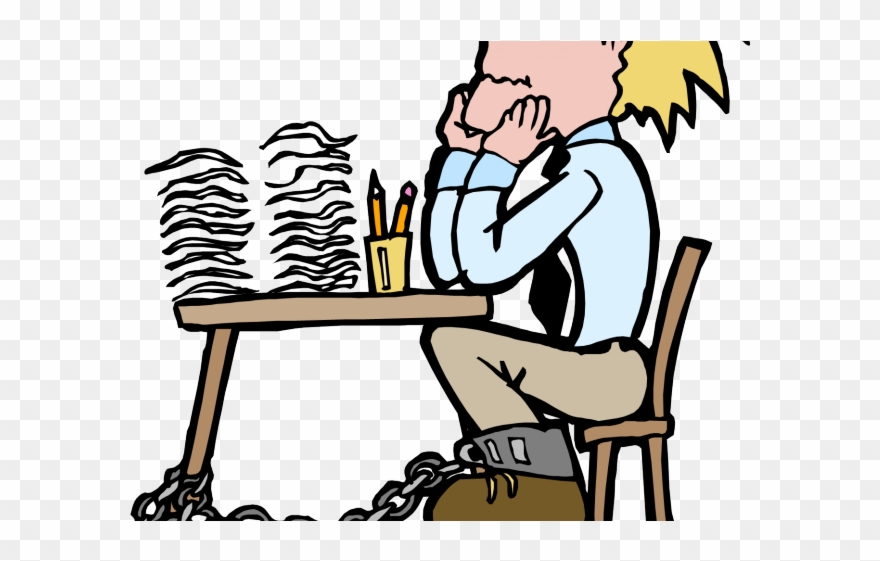 Chain Clipart Chained - Chained To Desk Cartoon - Png Download