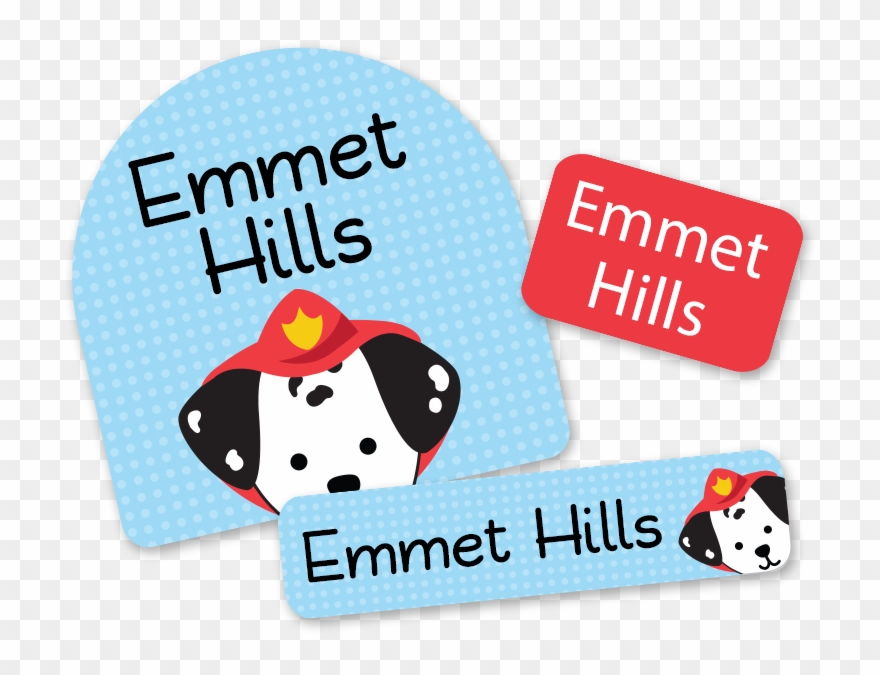 Sparky Dog Dalmatian Firehat Labels For Day Camp Clipart