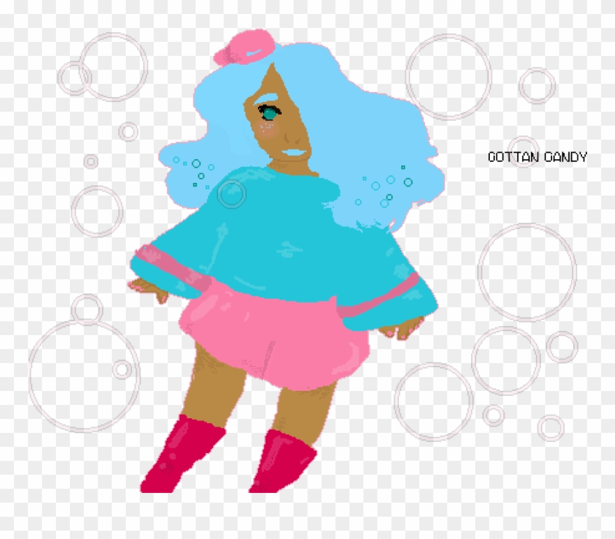 Cotton Candy Girl, Read Description - Cartoon Clipart