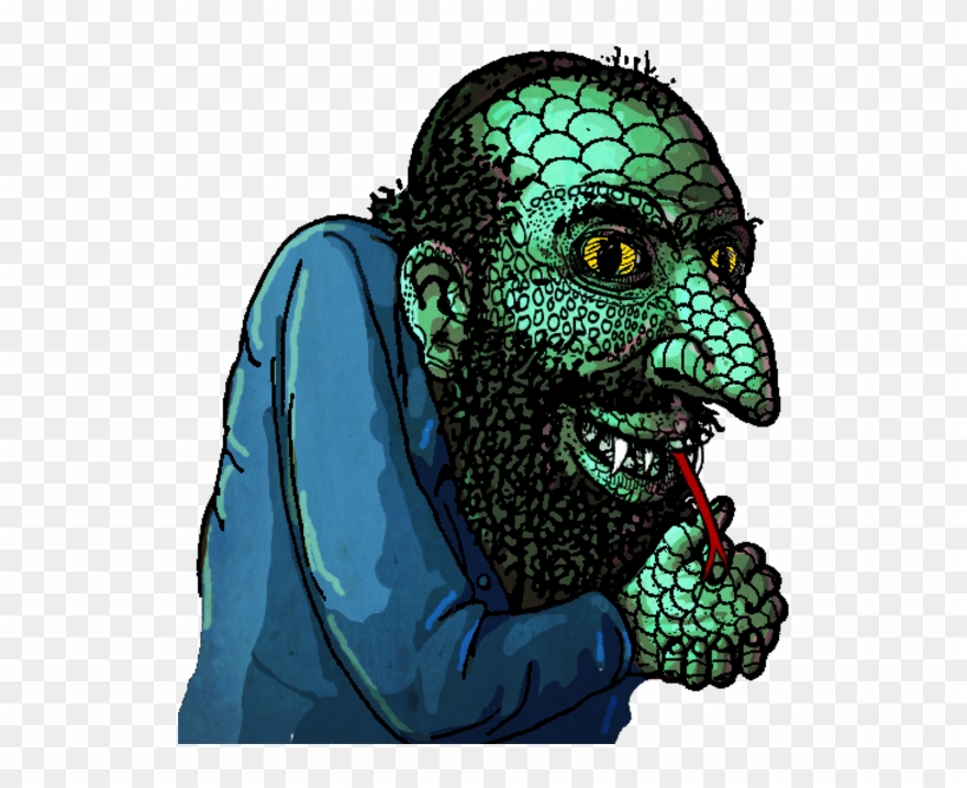 Reptilian Merchant Colorized - Reptilian Jew Meme Clipart