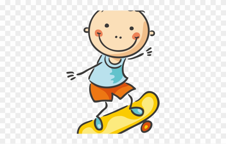 Skateboard Clipart Child - Png Download