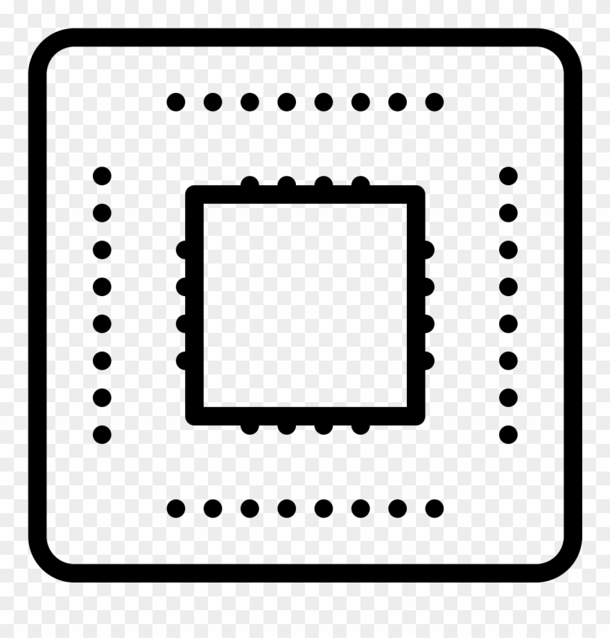 A Square With Slightly Rounded Corners, With A Smaller - Line Art Clipart