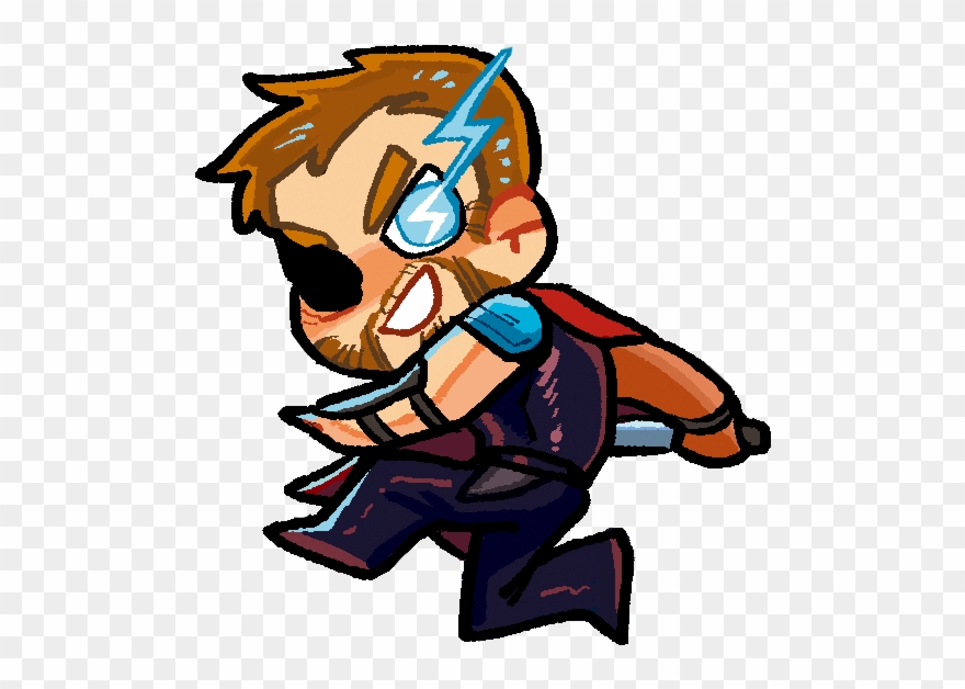 Image Of Infinity War Thor Pin - Cartoon Clipart