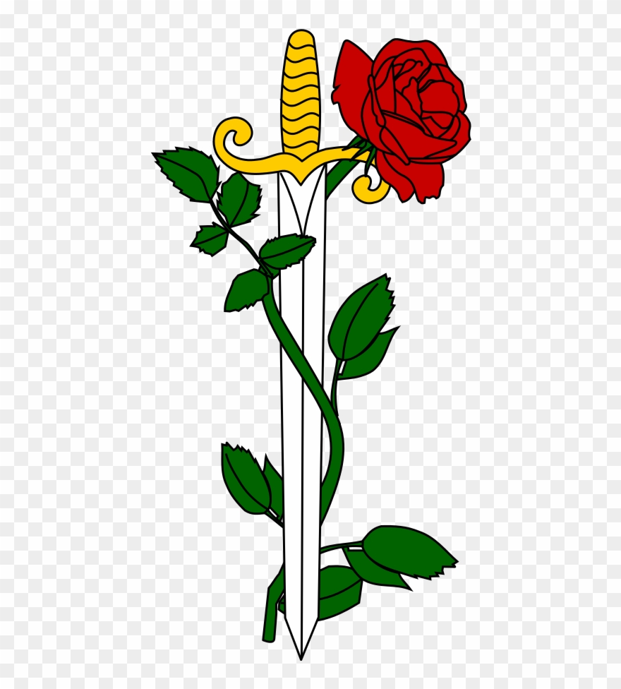 Rose & Épée - Rose Et Épée Clipart