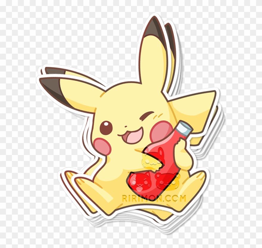 Pika Ketchup Sticker - Cartoon Clipart