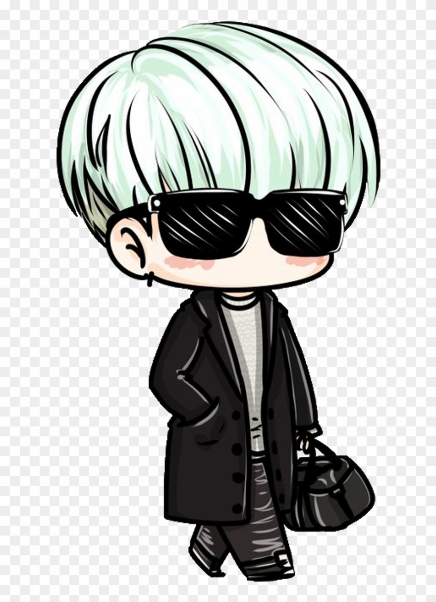 Suga Sticker - Min Yoongi Em Desenho Clipart