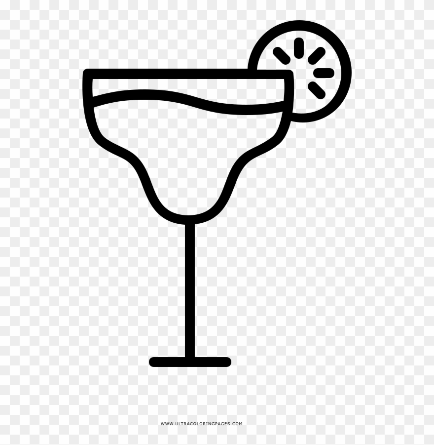 Margarita Coloring Page - Pina Colada Black And White Clipart