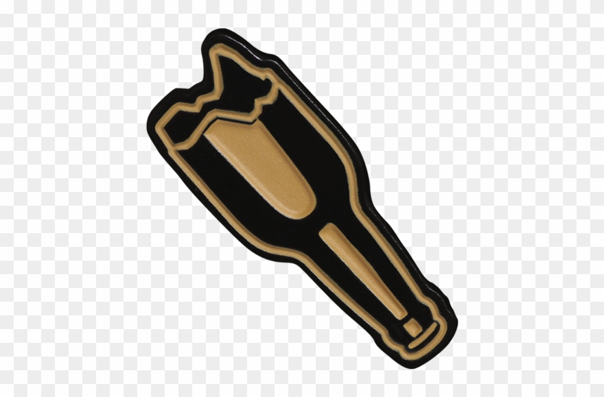 'broken Bottle' Lapel Hutchla - Brass Clipart