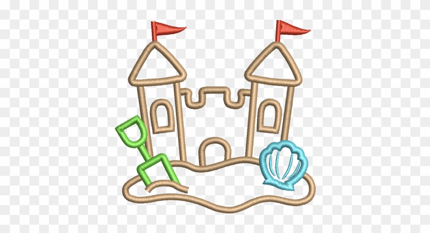Sand Castle Applique Clipart
