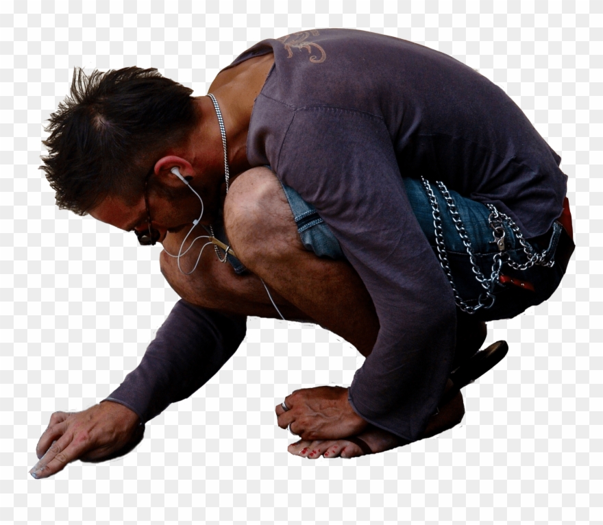 Man Crouched Down - Man Crouched Clipart