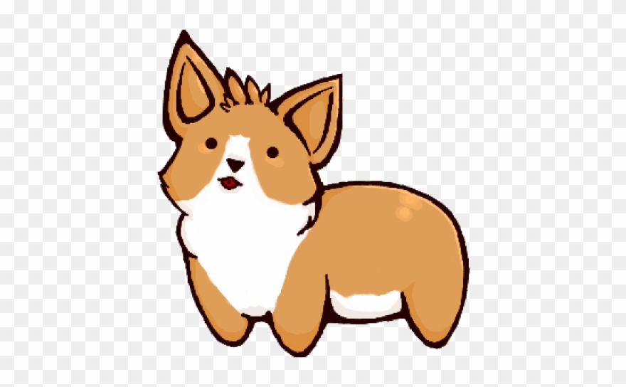 Drawn Corgi Face - Cartoon Clipart