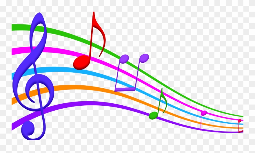 Musical Note Staff Color Clip Art - Musical Notes In Color - Png Download