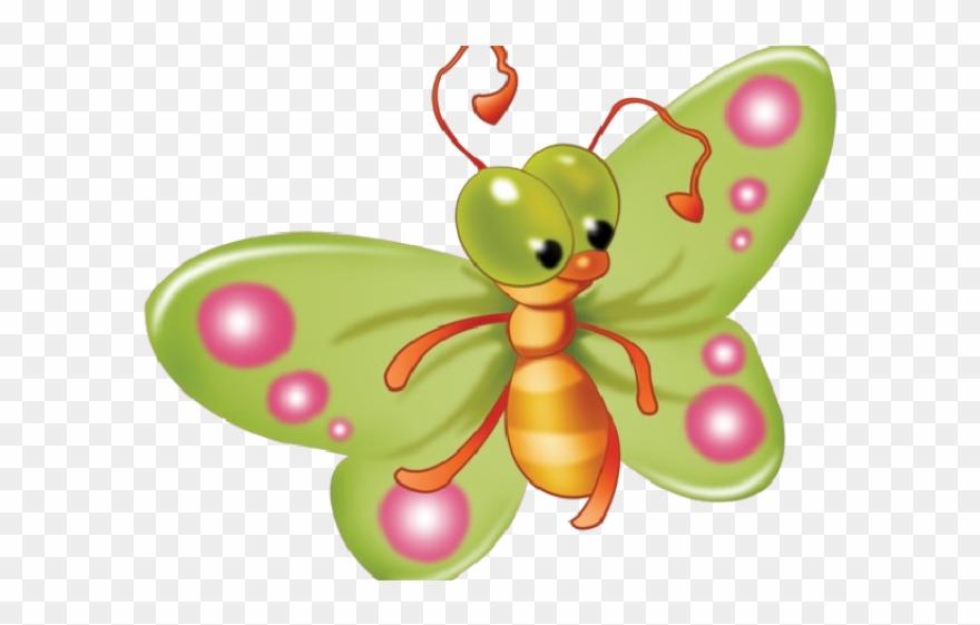 Mosquito Clipart Face - Cartoon Butterfly Transparent Background - Png Download