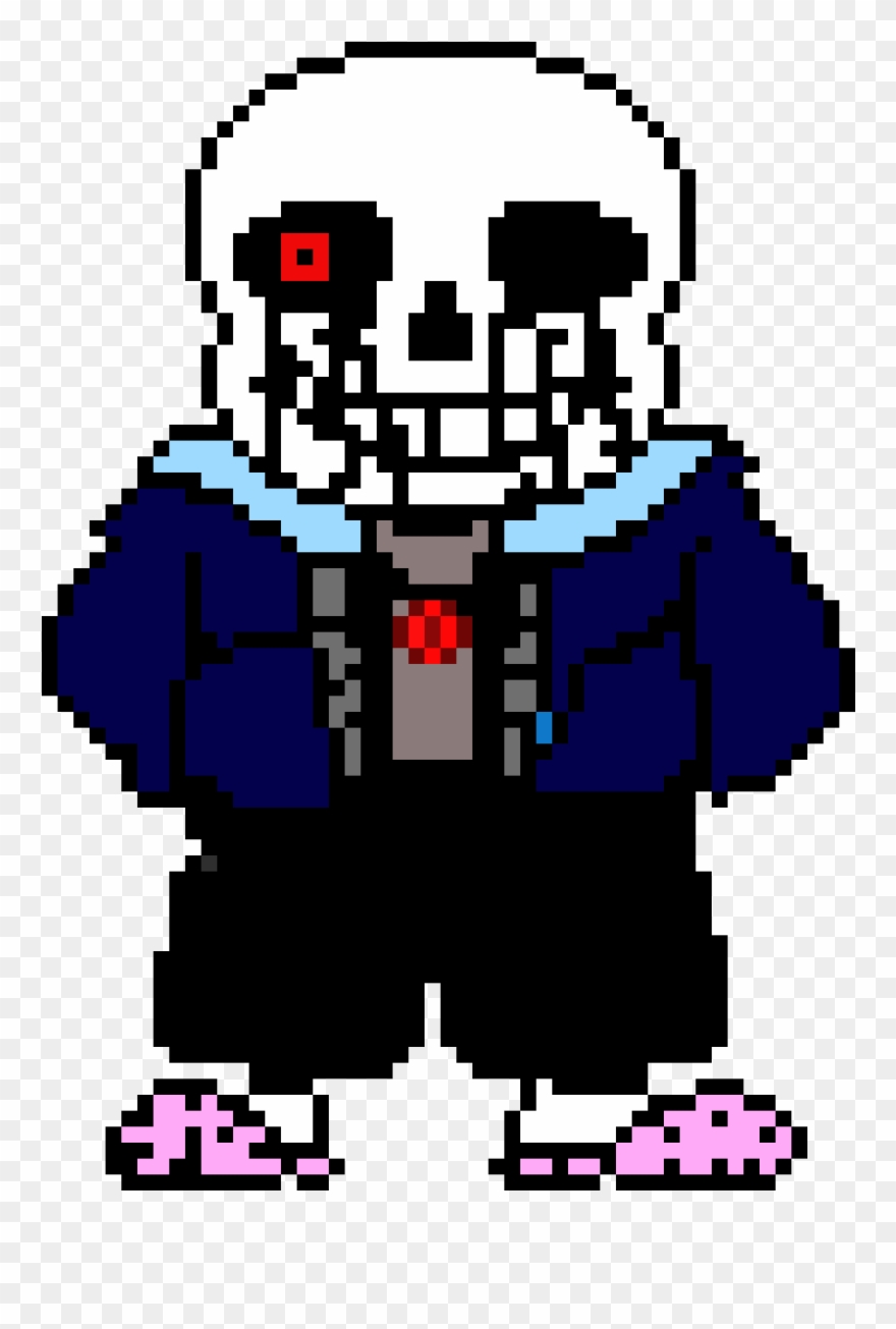 Killer Sans - Sans Pixel Art Black And White Clipart