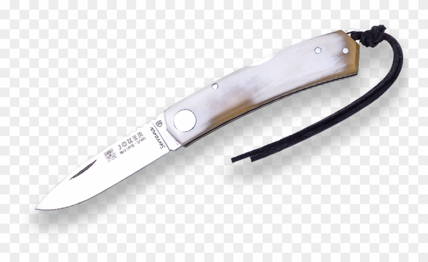 Bull Horn Scales, 7 Cm Blade Length, Lock Back, Joker - Hunting Knife Clipart