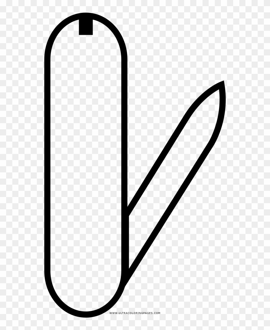Pocket Knife Coloring Page - Line Art Clipart