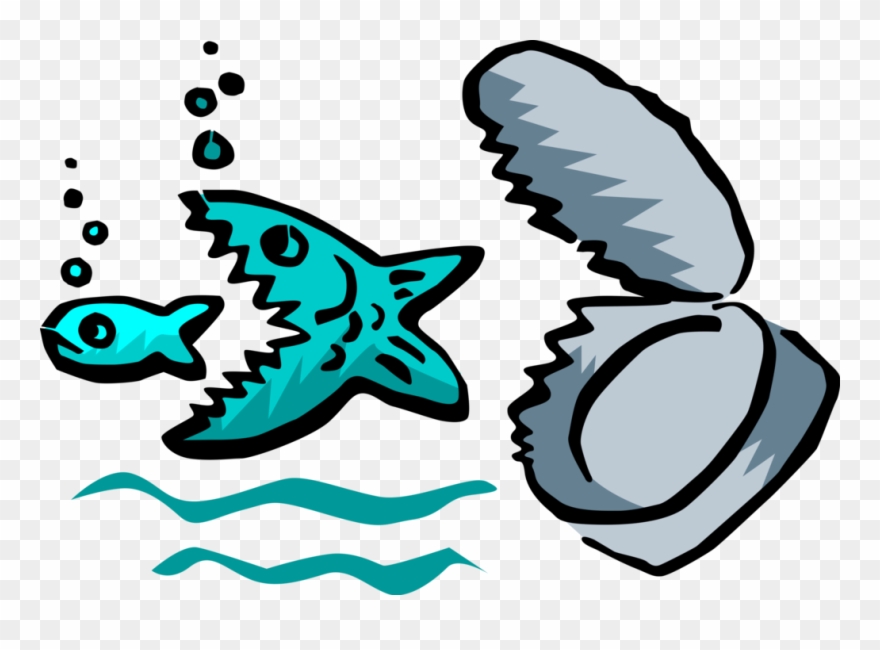 Vector Illustration Of Fish Eats Fish Concept Clipart
