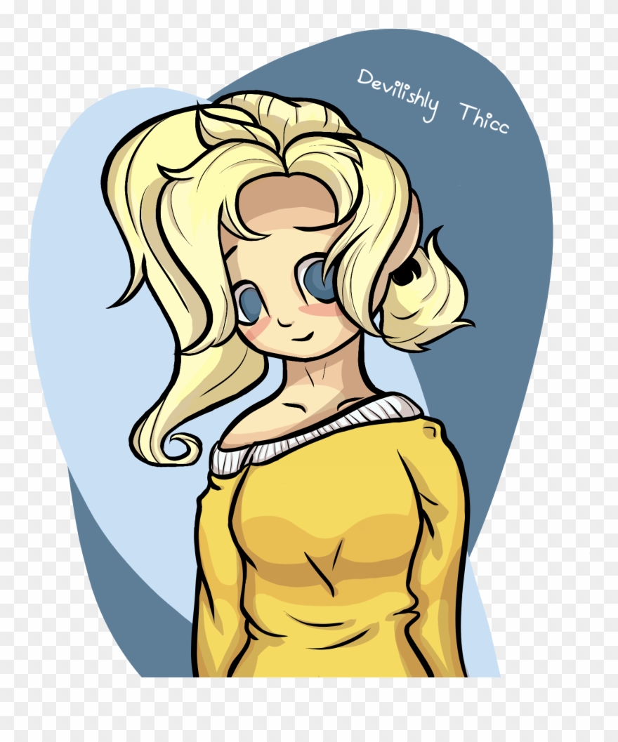 I Got Bored And Drew Mercy With A Bun And Jumper - Cartoon Clipart