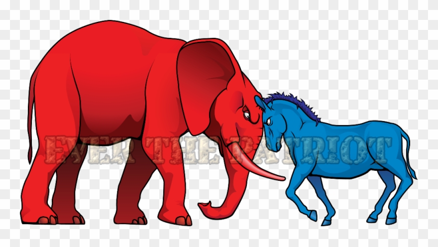 Stubborn Politics Dysfunction - Red Vs Blue Usa Clipart
