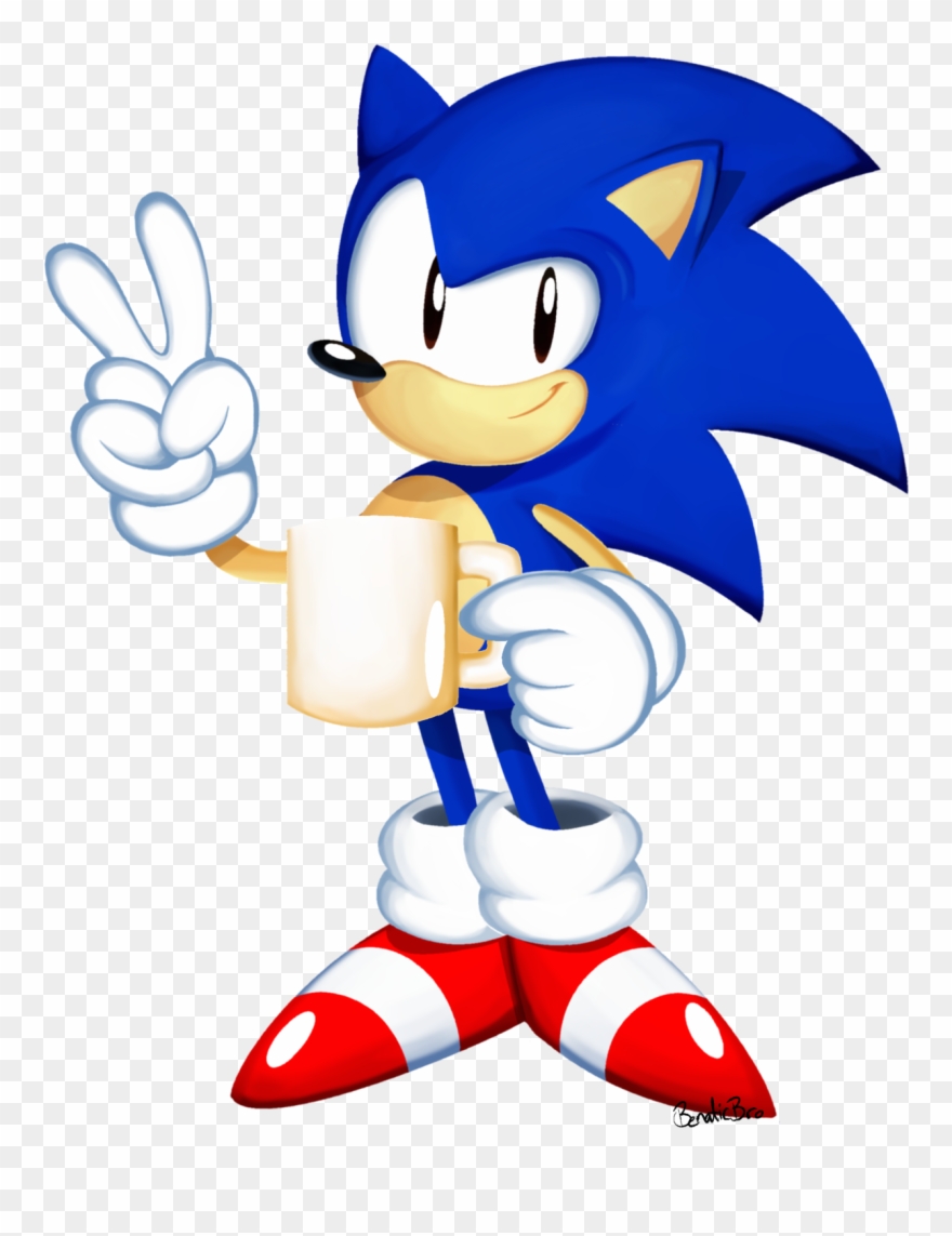 Artist In Training Sonic With Some Joe And Two Sonics Clipart
