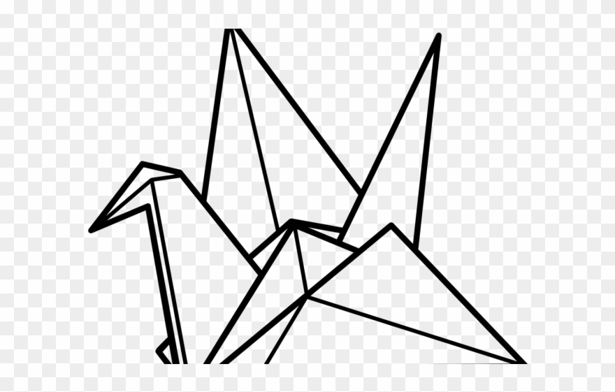 Drawn Origami Origami Bird - Paper Crane Clip Art - Png Download
