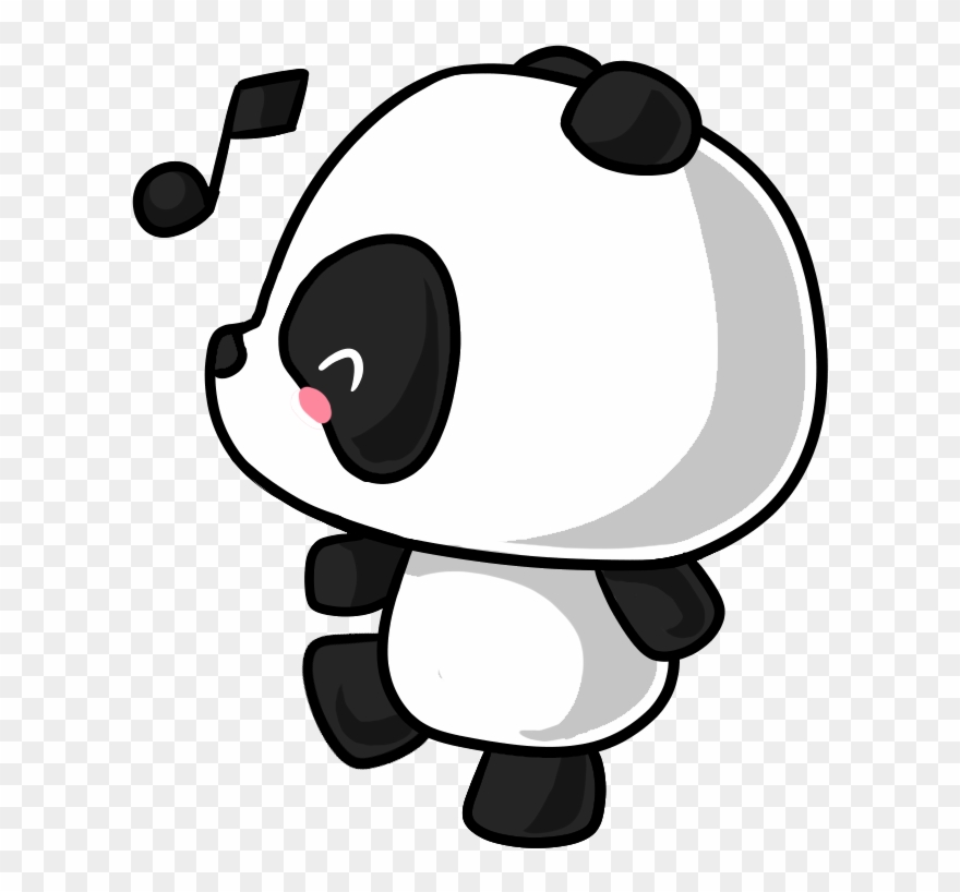 Panda Singing - Cartoon Clipart
