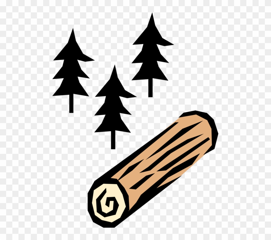 Vector Illustration Of Forest Industry Coniferous Evergreen Clipart