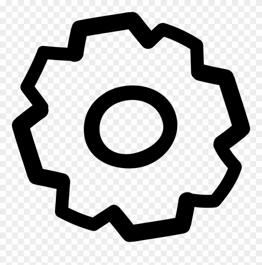 Cogwheel Hand Drawn Outline Comments - Circle Clipart