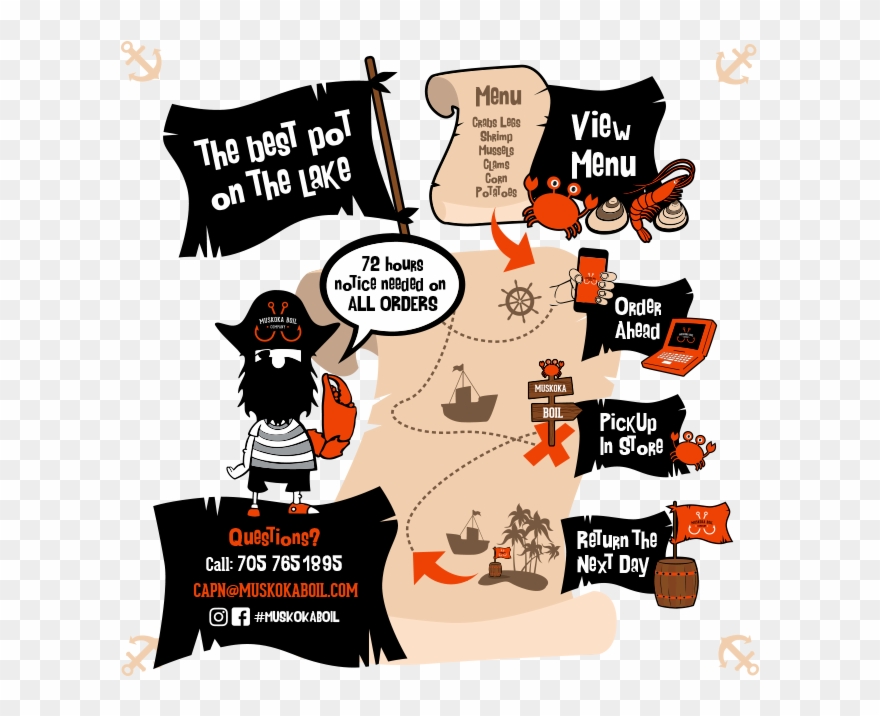 Muskoka Boil Order Menu - Cartoon Clipart