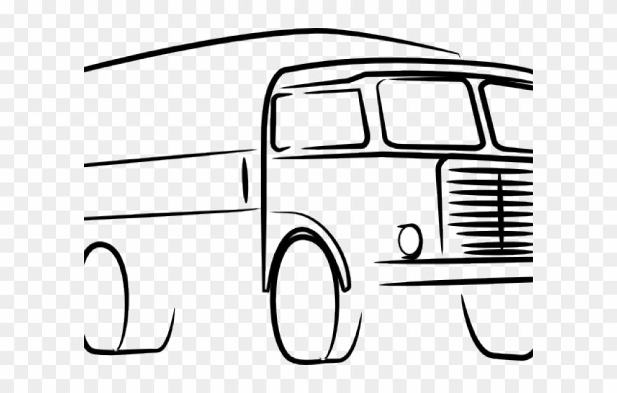Box Clipart Mobil - Truck Clipart Black And White - Png Download