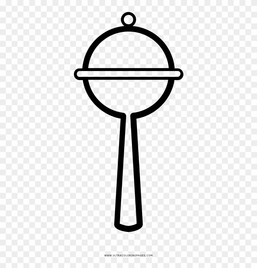 Baby Rattle Coloring Page Clipart