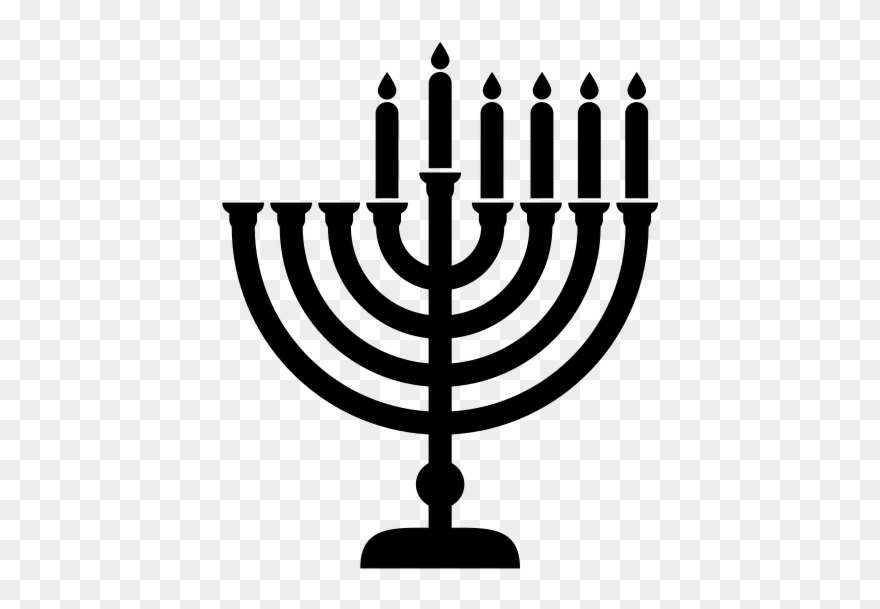 Menorah Rubber Stamp - Blue Hanukkah Menorah Png Clipart