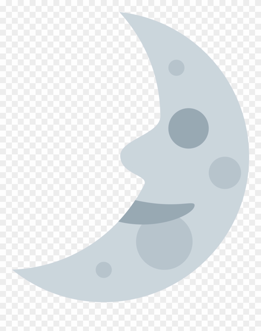 First Quarter Moon With Face - Crescent Clipart
