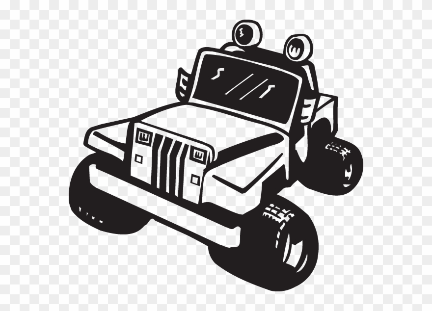 Png Atv Clipart Muddin - Jeep Vector Clipart Black And White Transparent Png