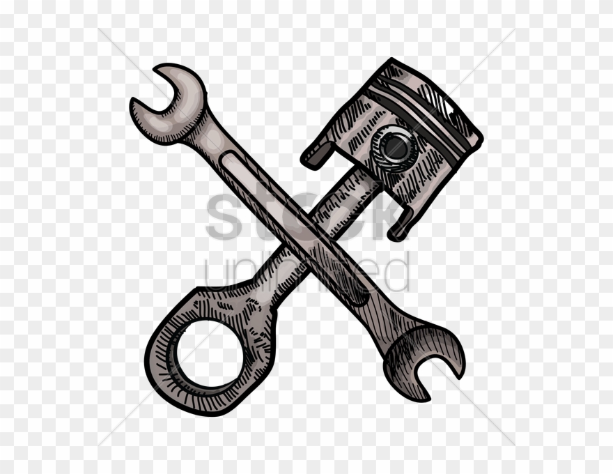 Piston Wrench Clipart Spanners Tool Clip Art - Piston And Wrench Clip Art - Png Download