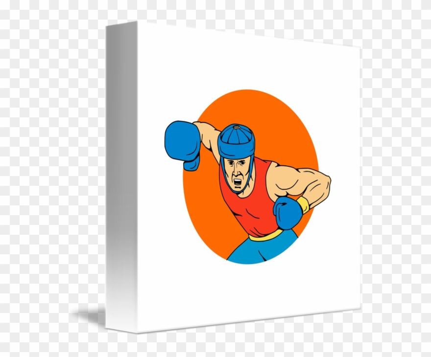 Clip Art Freeuse Amateur Boxer Overhead Punch - Drawing - Png Download