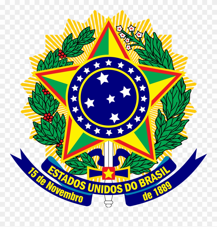 Us Passport Crest Gold Png Clipart Transparent Library - Brazil Coat Of Arms