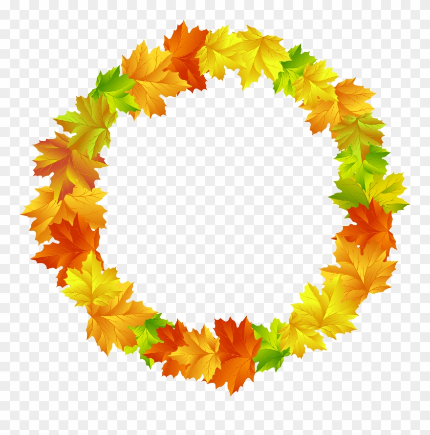Download Fall Leaves Round Border Frame Png Clip Art Imageu200b - Fall ...