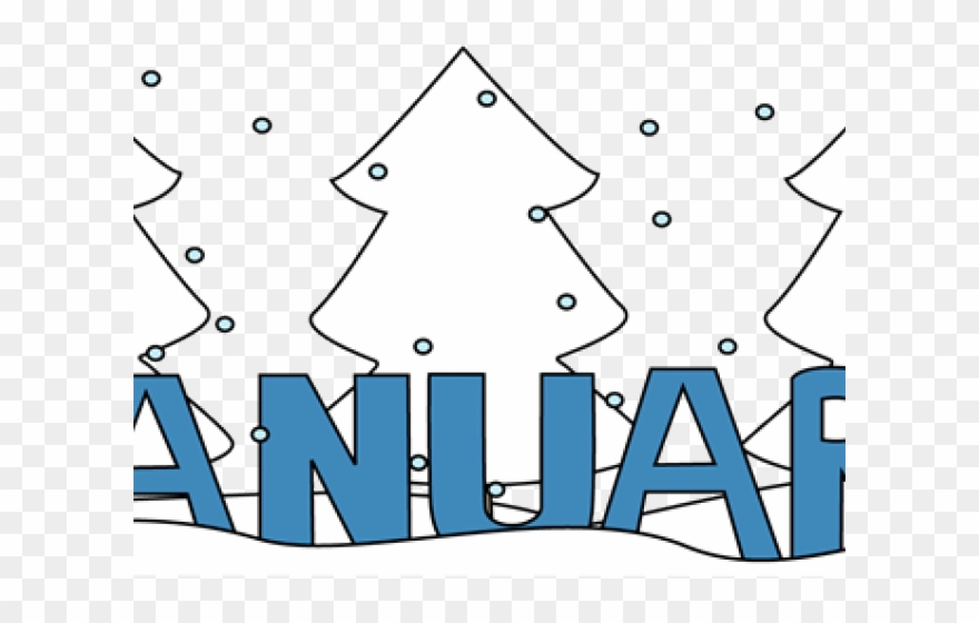 Teacher Clipart January - January Clip Art Black And White - Png Download