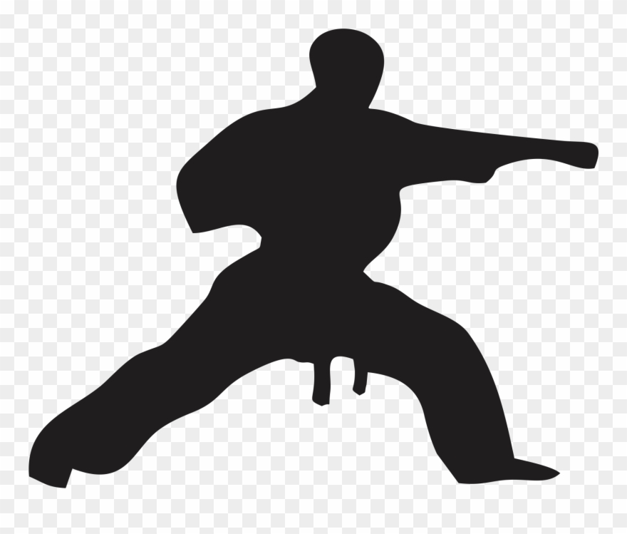 Man Clip Art Image - Silhouette Karate Clip Art - Png Download